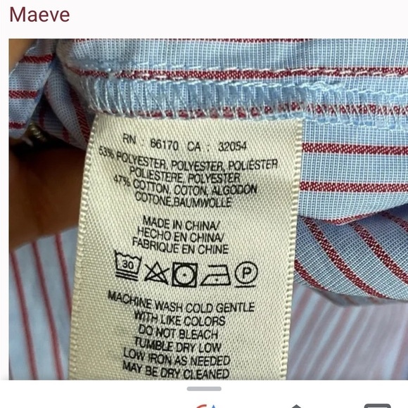 Maeve Stripe Fluted Bell Sleeve Button Down Blouse - Picture 5 of 7